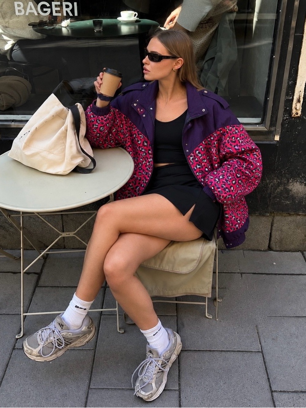 Women's Purple & Pink Leopard Bomber Jacket - Trendy Colorblock Style